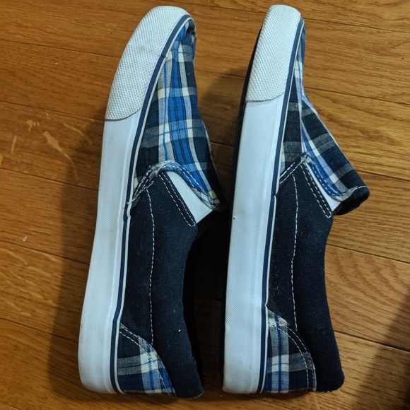 🌷Joe Boxer Boys shoes Size: 5M plaid blue & white - Picture 6 of 7